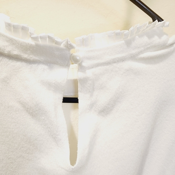 SIONI Milano White Pullover button Neck Sweater Top size M - Picture 9 of 14